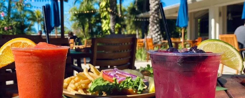 Food on patio at Hyatt Regency Coconut Point Resort & Spa